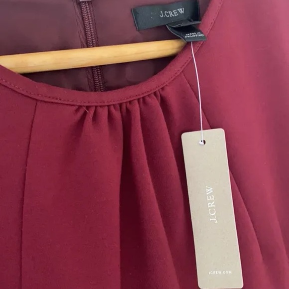 J.Crew Bell Sleeve Sheath Dress Burgundy Maroon - Picture 3 of 4